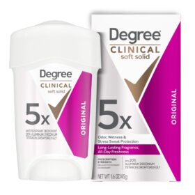 Degree Women Clinical Protection Antiperspirant Deodorant, 96-Hour Sweat & Odor Defense, MotionSense Technology, 1.6 oz (Original Soft Solid)
