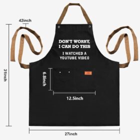 REHAVE Funny BBQ Apron for Men & Women – Unique Chef & Cooking Gift for Dad, Husband, or Grandpa – Waterproof Grill Bib with Pockets for Birthday, Father’s Day, or Christmas