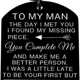 Personalized Husband Keychain – 'To My Man' Stainless Steel Engraved Gift for Him