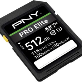 PNY PRO Elite 512GB SDXC Memory Card - Up to 100MB/s, UHS-I, U3, V30, 4K UHD & Full HD Video Support for DSLR & Mirrorless Cameras