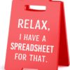 Funny Office Desk Sign – “Spreadsheet Guru” Employee Appreciation & Coworker Gift for Men & Women – Gag Office Decor for Cubicles, Desks & Administrative Professionals Day (Red)