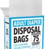 IMPRESA Adult Diaper Disposal Bags – Extra Thick, Leak & Odor Proof – 75 Count Large Scented Waste Bags for Incontinence, Ostomy & Home Care