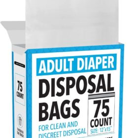 IMPRESA Adult Diaper Disposal Bags – Extra Thick, Leak & Odor Proof – 75 Count Large Scented Waste Bags for Incontinence, Ostomy & Home Care