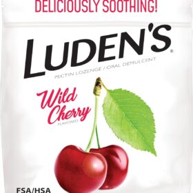 Luden's Wild Cherry Sore Throat Relief Drops - Pectin Soothing Lozenges for Minor Irritation & Dry Mouth - Family Friendly, 90 Count Resealable Bag