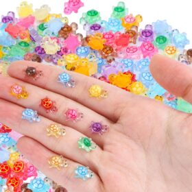 200 Pcs Miniature Glow-in-The-Dark Sea Turtle Figurines - Micro Resin Turtles for Fairy Gardens, DIY Crafts, Aquarium Décor & Ocean-Themed Home Accents