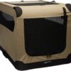 Amazon Basics 2-Door Portable Soft-Sided Folding Dog Travel Crate, Medium (Tan)