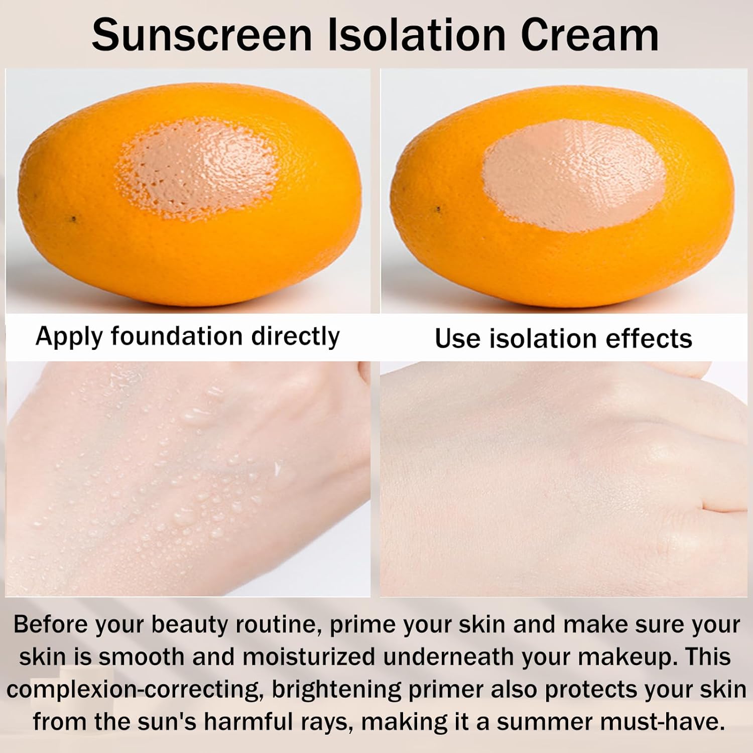 Color Correcting Face Primer with SPF 50 – 3-in-1 Sunscreen, Moisturizer, & Tone-Evening Makeup Base for Flawless Radiance