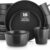 Stone Lain Celina 16-Piece Black Matte Stoneware Dinnerware Set – Modern Dishes Service for 4, Microwave & Dishwasher Safe