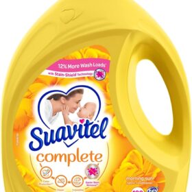 Suavitel Complete Liquid Fabric Conditioner, Morning Sun Scent – 100 Fl Oz (100 Small Loads) – Fights Odors, Reduces Wrinkles & Fading with Stain-Shield Technology
