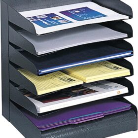 Safco 6-Tier Steel Desktop Organizer – Commercial Grade Horizontal Mail Sorter and Document Holder