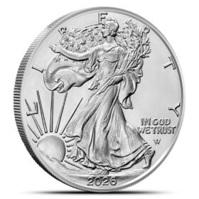 2026 American Silver Eagle 1 oz .999 Fine Silver Coin - Brilliant Uncirculated (BU) - US Mint Guaranteed