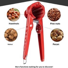 Heavy Duty Ergonomic Nutcracker – Durable Aluminum Alloy Walnut, Pecan, and Chestnut Opener with Non-Slip Grip Handle