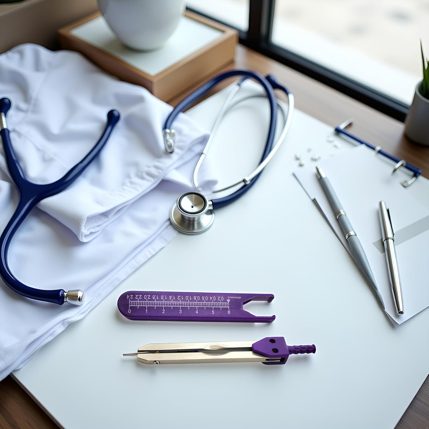 Purple EKG Calipers – Premium ECG Measurement Tool for Medical Professionals, Nurses, and Students