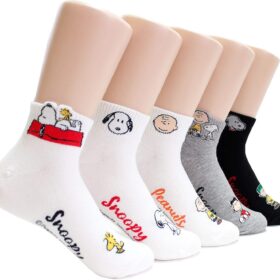 Peanuts Movie Collection Women's Novelty Crew Socks - Snoopy, Charlie Brown & Friends Original Character Design