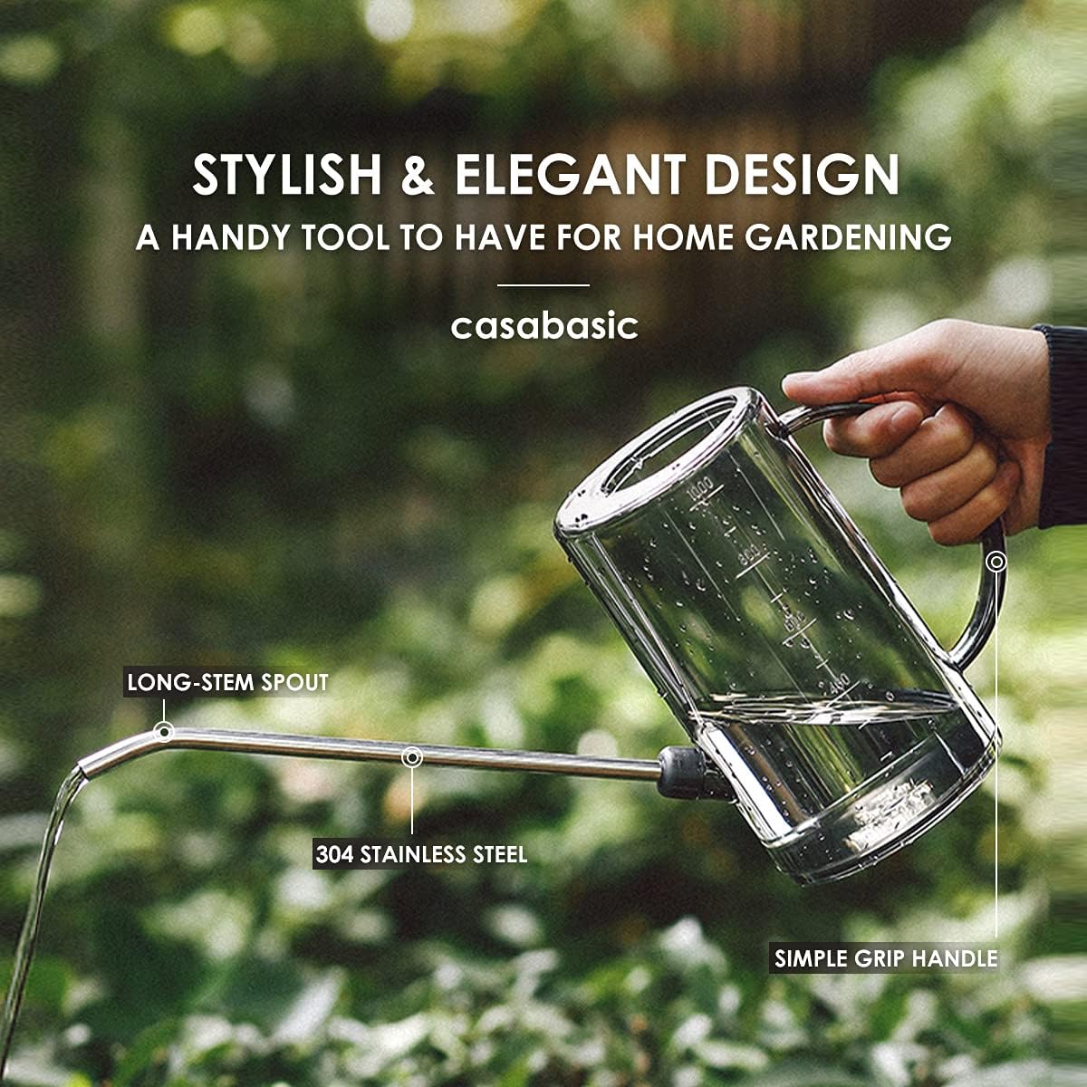1 Liter Indoor Watering Can with Long Spout & Bonus Mister Bottle for House Plants, Succulents, and Bonsai
