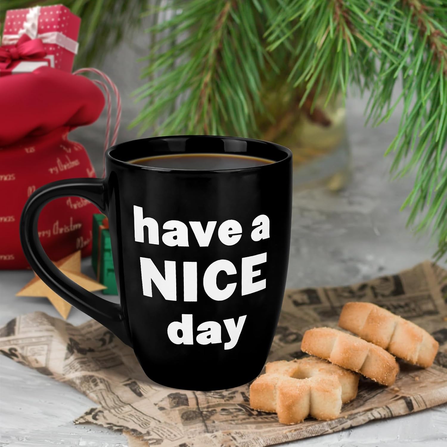 13oz Funny White Elephant Gifts for Adults - Novelty Ceramic Coffee Mug with Hidden Surprise Middle Finger Design - Gag Present for Men, Women, Mom, Dad, Coworker & Boss - Dishwasher & Microwave Safe