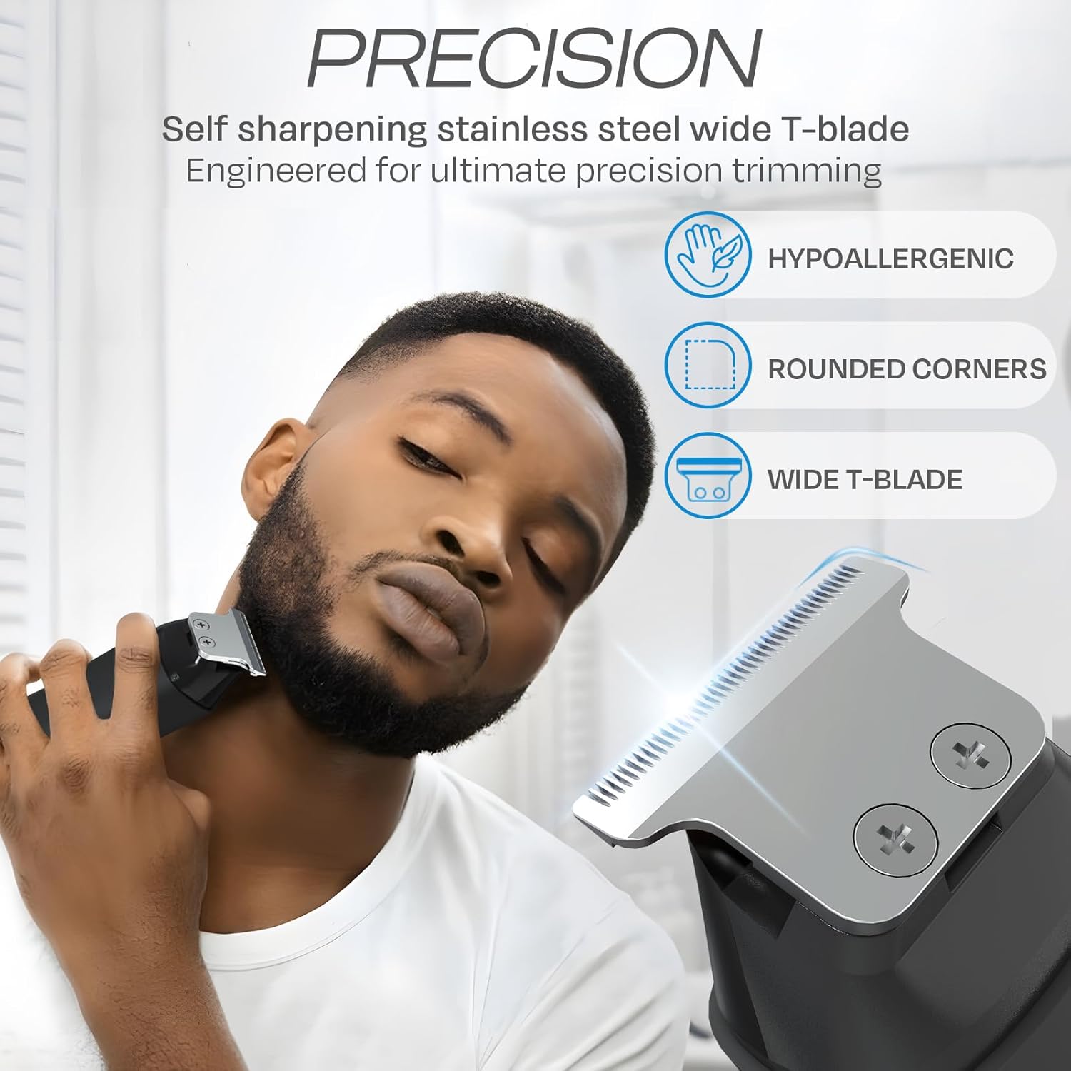Hummingbird MK1 Compact Trimmer – Portable Cordless Beard & Body Groomer with T-Blade, USB-C Rechargeable, 60-Min Runtime & Travel Pouch
