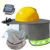 Solar Powered Hard Hat Fan with Sun Shade and Face Shield - Breathable Mesh Cooling Visor with Neck Protection for Construction, Fishing & Landscaping
