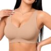 Vertvie Women's Seamless Jelly Wireless Bras – Ultra-Soft Full Coverage No-Underwire Pullover Sports Bralette for Everyday Comfort & Support