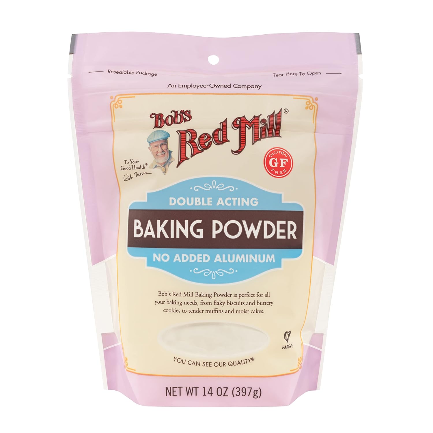 Bob's Red Mill Double Acting Baking Powder, 14 oz (Pack of 2) - Aluminum-Free, Gluten-Free, Kosher Leavening Agent for Baking
