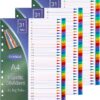 A4 Plastic Binder Dividers (3 Sets, 93 Total) – 1-31 Numbered Multicolor Index Tabs for 2, 3, and 4 Ring Binders