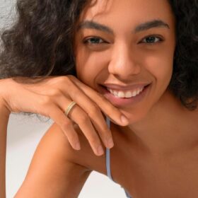 MINDDHA 14K Gold Plated Cubic Zirconia Eternity Band - Sparkling Simulated Diamond Stackable Ring for Women & Compatible with Oura Gen 3/Gen 4 (Sizes 4-12)