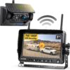 Solar Wireless Backup Camera 7&rdquo; HD 1080P Monitor with Magnetic Base & DVR for RVs Trucks & Trailers