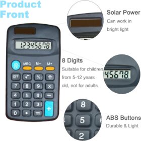 30-Pack Basic Solar Calculators – 8-Digit Dual Power Pocket Calculators for School, Classroom & Office (Black)