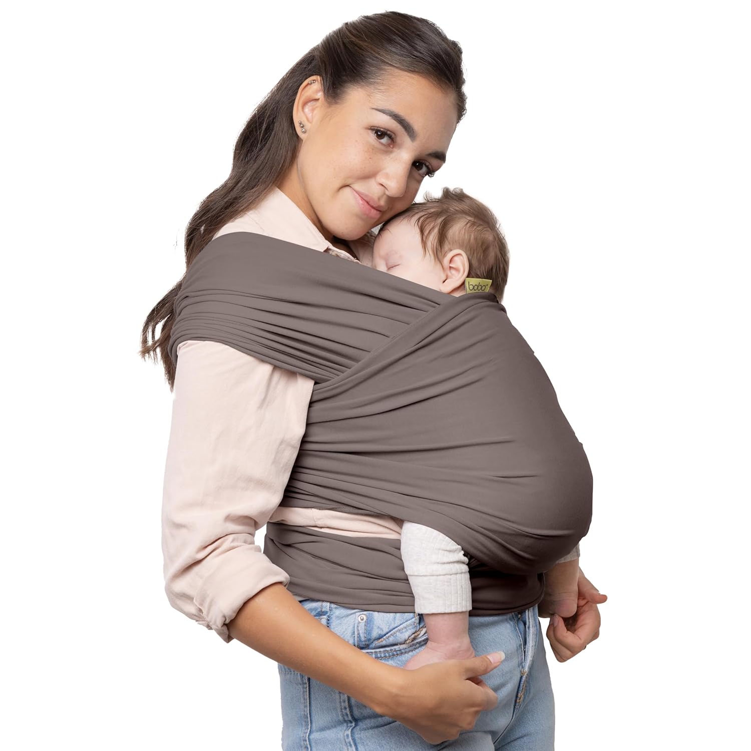 Boba Baby Wrap Carrier – Original Ergonomic Sling for Newborns, Hip-Healthy, Soft 4-Way Stretch Cotton, Hands-Free Bonding (Grey, 7–35 lbs)