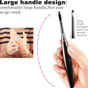 Svartur Interchangeable Crochet Hook Set – 12-Piece Aluminum Kit with Ergonomic Handle, Sizes E-4 to N-15 (3mm–10mm), Includes Portable Storage Case