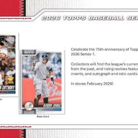 2026 Topps Baseball Series 1 Blaster Box - 6 Packs/72 Cards - Retail Exclusive Holo Foils & Spring Training Variations