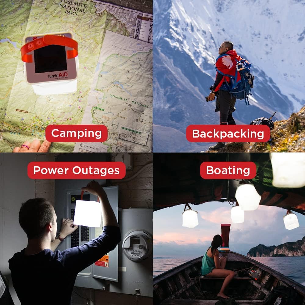 LuminAID PackLite Max 2-in-1 Solar Camping Lantern – Inflatable, Waterproof & Portable LED Light for Hiking, Emergency Kits, and Power Outages