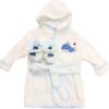 Spasilk Baby Boys Hooded Cotton Bathrobe with Matching Booties - Ultra-Soft Newborn Shower Gift Set (0-9 Months)