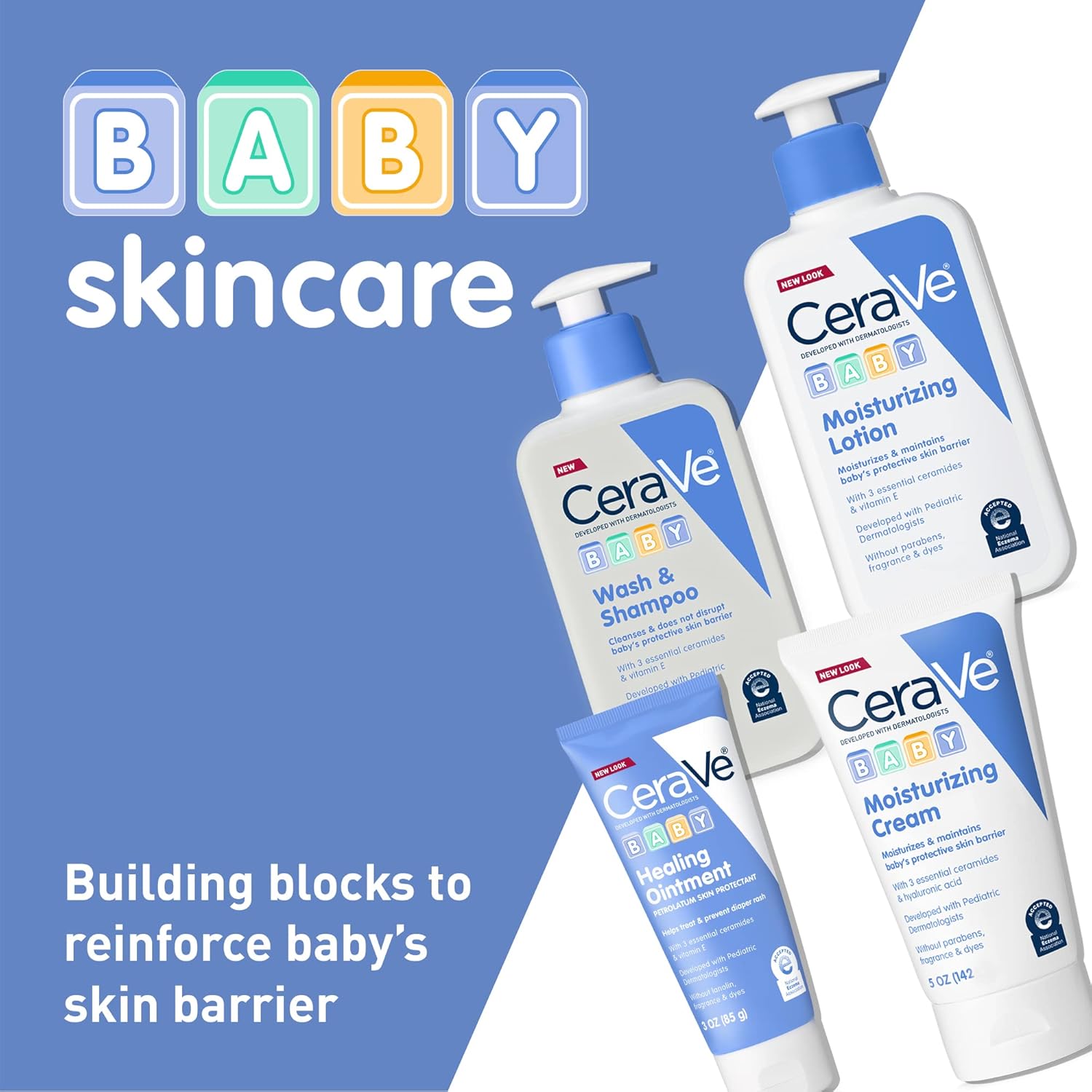 CeraVe Baby Wash & Shampoo | 2-in-1 Tear-Free Formula with 3 Essential Ceramides & Vitamin E | Fragrance, Paraben, Sulfate, & Dye Free | 16 fl oz