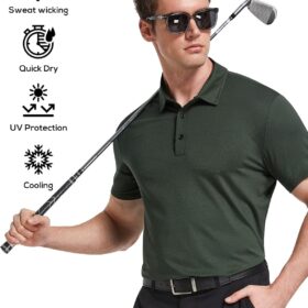TELALEO Men's Quick Dry Performance Polo Shirts – Moisture Wicking Short Sleeve Active & Golf Tees (4 or 5 Pack)