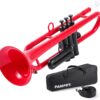 PAMPET Professional ABS Plastic Bb Trumpet – Red Standard Student Brass Instrument with 7C & 3C Mouthpieces