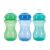 Nuby 3-Pack No-Spill Toddler Sippy Cups with Soft Silicone Spouts - Easy Grip, BPA Free - Blue, Aqua, Green