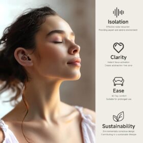 High Fidelity Concert Ear Plugs – 30dB Noise Reduction Reusable Hearing Protection for Musicians, Festivals, and Sleeping – Portable Case Included