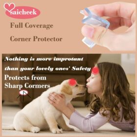 4Pcs T-Shaped Clear Silicone Corner Guards – Large 1.7" Baby Proofing Edge Protectors with Strong Adhesive for Tables, Furniture, and Child Safety