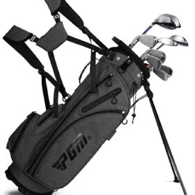 PGM G300 Men's Complete 12-Piece Golf Club Set – Titanium Driver, Draw-Biased Hybrid, Stainless Steel Irons, Alignment Putter & Stand Bag with Headcovers
