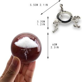 HDCRYSTALGIFTS 3D Lightning Cloud Crystal Ball - 2.3 Inch Feng Shui K9 Glass Paperweight with LED Stand for Home & Office Decor