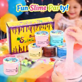 Butter Slime Kit for Kids - 5 Pack DIY Stress Relief Toy with Charms, Non-Sticky Soft Scented Putty, Party Favors & Classroom Gifts for Boys & Girls