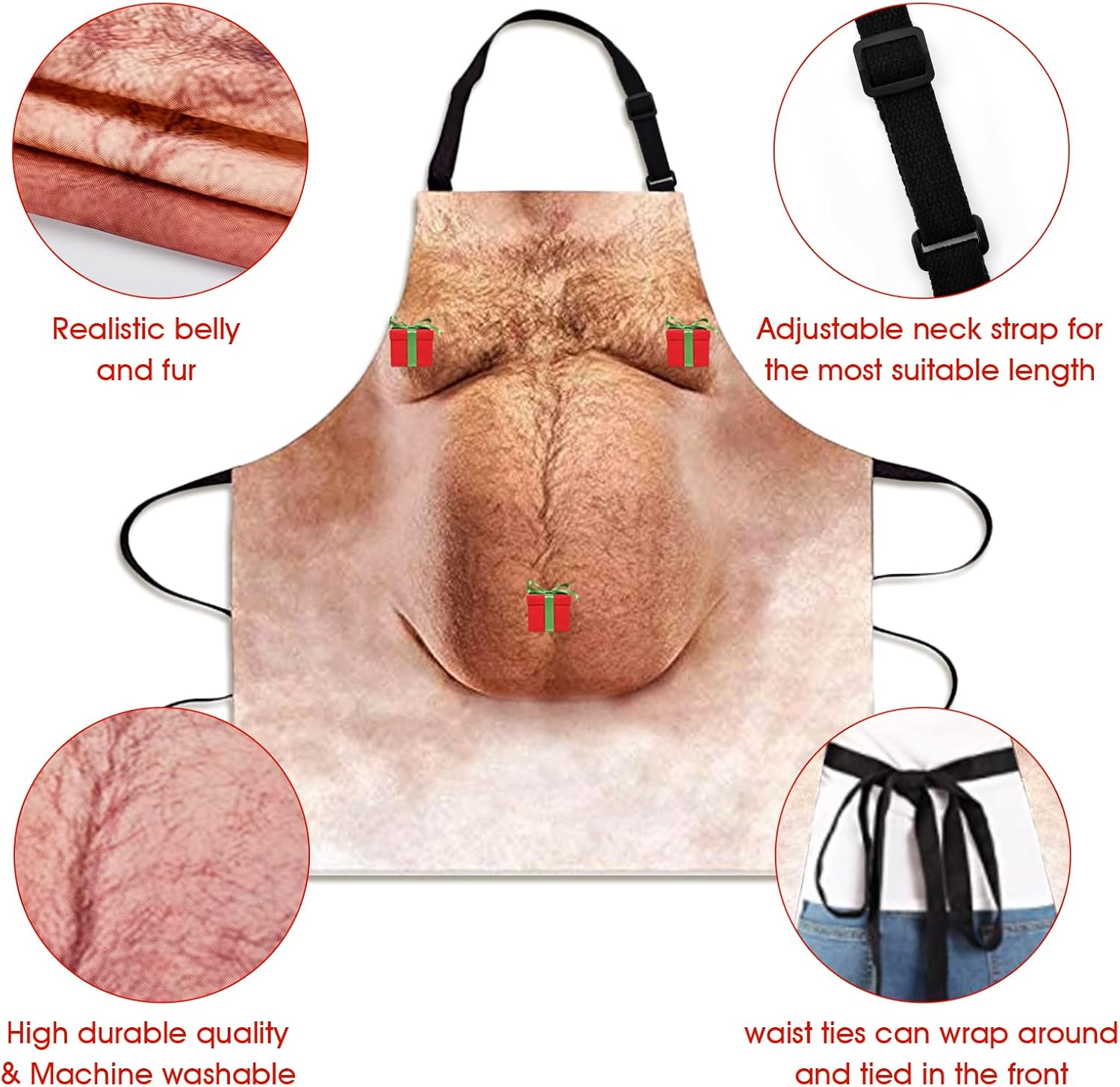 Hilarious Original 6-Pack Abs Apron – Funny Gag Gift for Men, Dad, & Husband – Perfect for BBQ, Cooking & Birthday Parties