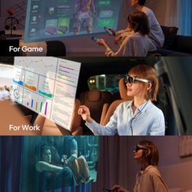 Fangor FGAR10 Smart AR Glasses with 201-inch Virtual Display, 1080P Micro OLED, 3D Cinema & 50° FOV – Portable Gaming & Working Theater for iOS, Android, PC & Consoles