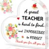 Teacher Appreciation Gifts - Heart Shaped Acrylic Plaque with Stand - Best Retirement, End of Year, Birthday & Thank You Present for Men & Women Educators (4 x 4 Inch)