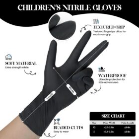 Kids Disposable Nitrile Gloves (XS, 100 Count) – 5Mil Heavy-Duty Latex-Free Safety Gloves for Painting, Cleaning, Cooking, and Gardening – Perfect Fit for Ages 4-8