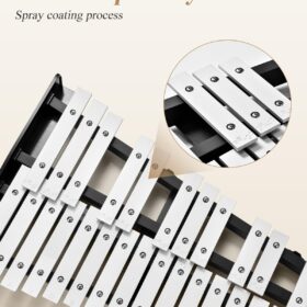 Eastar 32-Note Percussion Bell Kit with 8-Inch Drum Practice Pad, Adjustable Xylophone Stand, Mallets, Drumsticks, and Portable Backpack Bag – Complete Band & Orchestra Student Starter Set