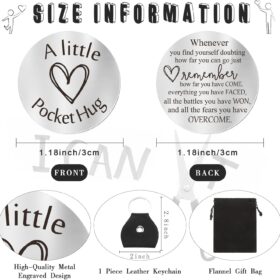 Pocket Hug Token Gift - Long Distance Relationship Keepsake Keychain with Inspirational Quote