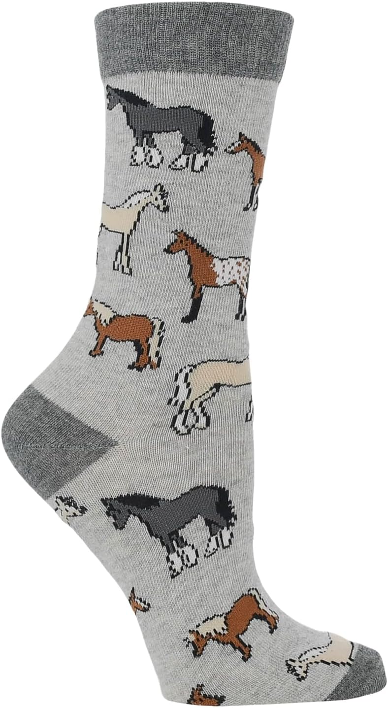 WHD Horse Crew Socks - Premium Cotton Blend for Men & Women | Novelty Equestrian & Western Riding Gift
