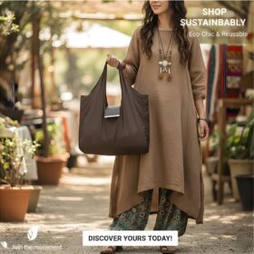 Vegan Leather Keychain Tote Bag - Foldable, Expandable Mini Handbag for Shopping, Travel & Daily Errands (Beige)